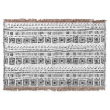 Banheta de Jogador Étnico Boho - Preto e Branco