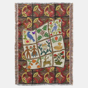Cobertor Banquete Amish Quilt-Lovers em Cores do País Cozy