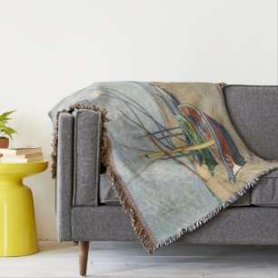 Cobertor Barcos de pesca na praia por Vincent Van Gogh