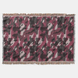 Cobertor Batom e camuflagem abstrata em Mauve escuro