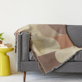 Cobertor Bauhaus Terracotta Beige Abstrato Earth Tones