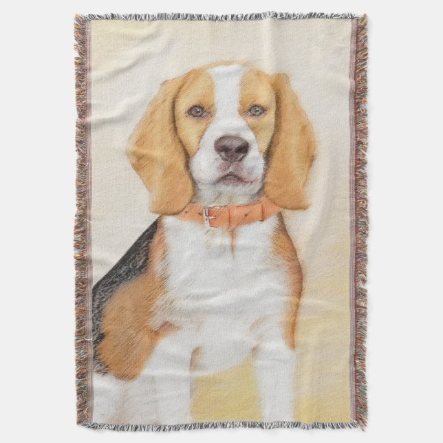 Cobertor Beagle Hound Dog Painting Original Animal Art (Frente Vertical)