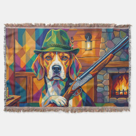 Cobertor Beagle Jäger Pop Art – Moderner Jagdhund