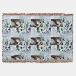 Cobertor Bearded Collie Christmas