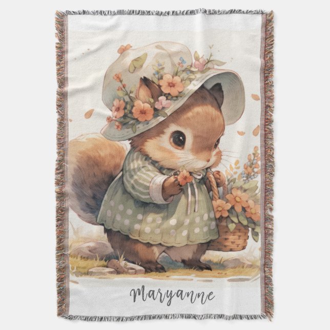Cobertor Beatrix Potter Style Baby Squirrel (Frente Vertical)