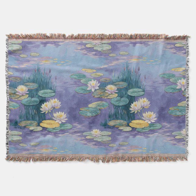 Cobertor Beautiful Water Lilies Monet Art (Frente)