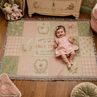 Cobertor Bebê Menina Personalizada Silly Goose Patchwork