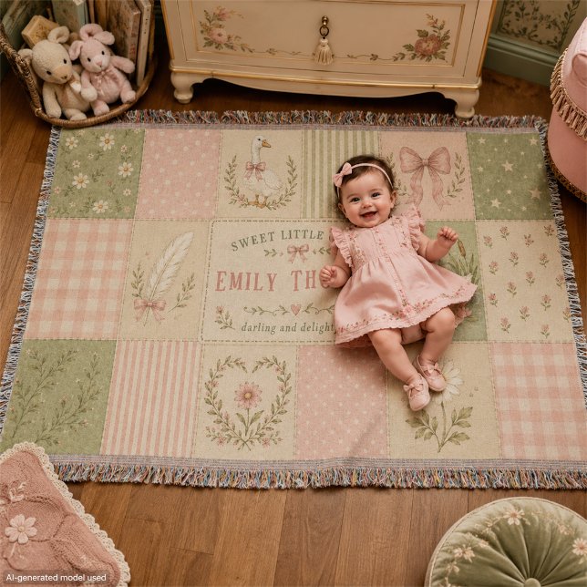 Cobertor Bebê Menina Personalizada Silly Goose Patchwork (Criador carregado)