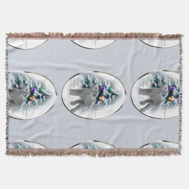 Cobertor Bedlington Terrier Christmas (Frente)