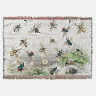 Cobertor Bee Honey Queen Bees Antique