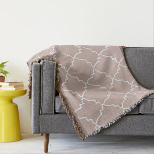 Cobertor Beige Marroquino Lattice Pattern