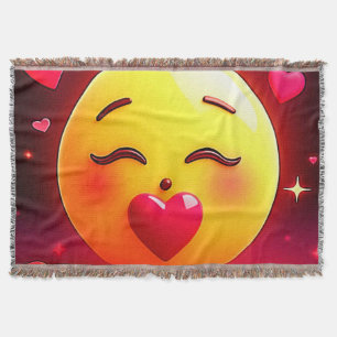Cobertor Beijar Emoji Soprando Corações