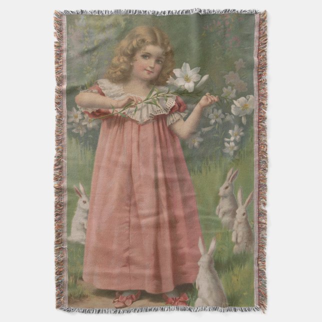 Cobertor Belezas da Páscoa, Ilustração Vintage, 1898 (Frente Vertical)