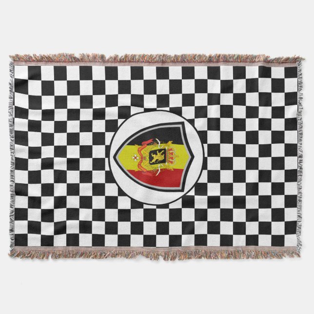 Cobertor Belgium flag-coat arms throw blanket (Frente)