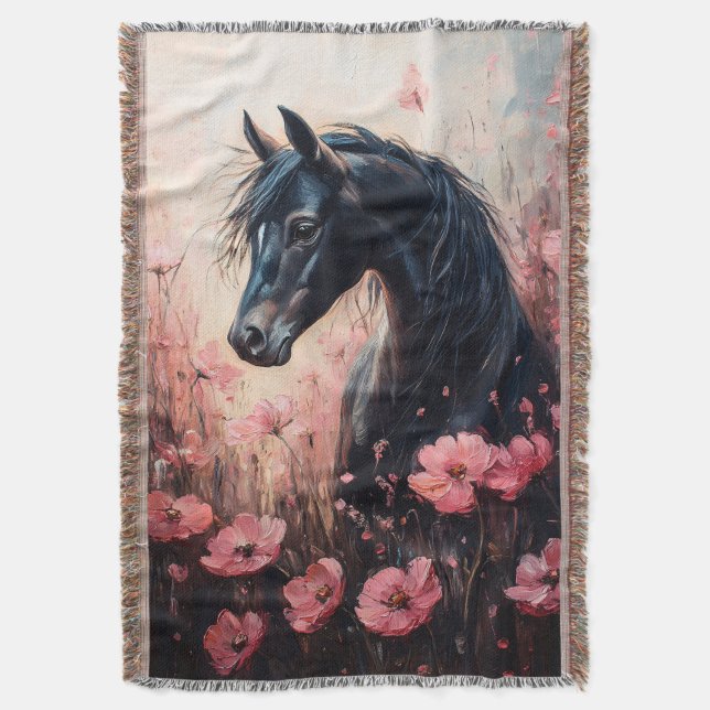 Cobertor Belo Cavalo Blush Flores Rosa (Frente Vertical)