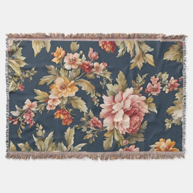 Cobertor Belo Padrão Floral Italiano (Frente)