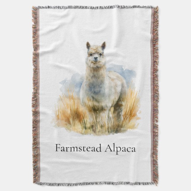 Cobertor Bem-vindo à Fazenda Personalizada de Alpaca (Frente Vertical)