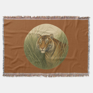 Cobertor Bengal Tiger Saddle Brown Throw Blanket