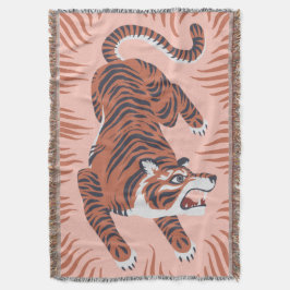 Cobertor Bengala Tigre no Lado Rosa