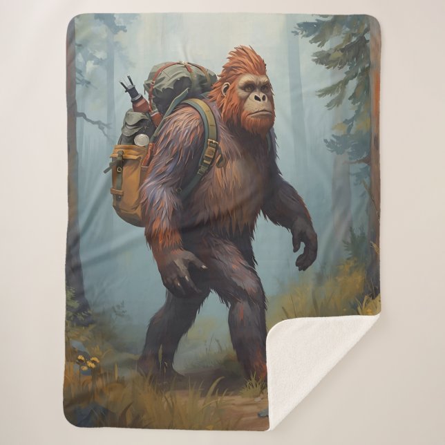 Cobertor Bigfoot Sasquatch caminhada Sherpa (Frente)
