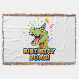 Cobertor Birthday Roar Cute Dinosaur Birthday Party Design