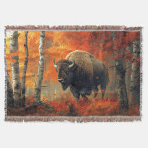 Bison no Trabalho de arte de Autumn Woods