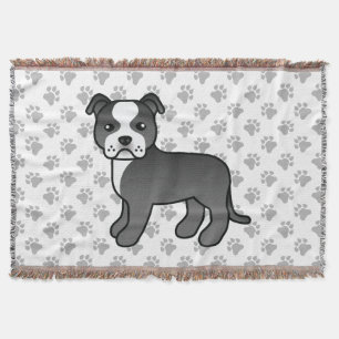 Cobertor Black And White Staffordshire Bull Terrier Dog
