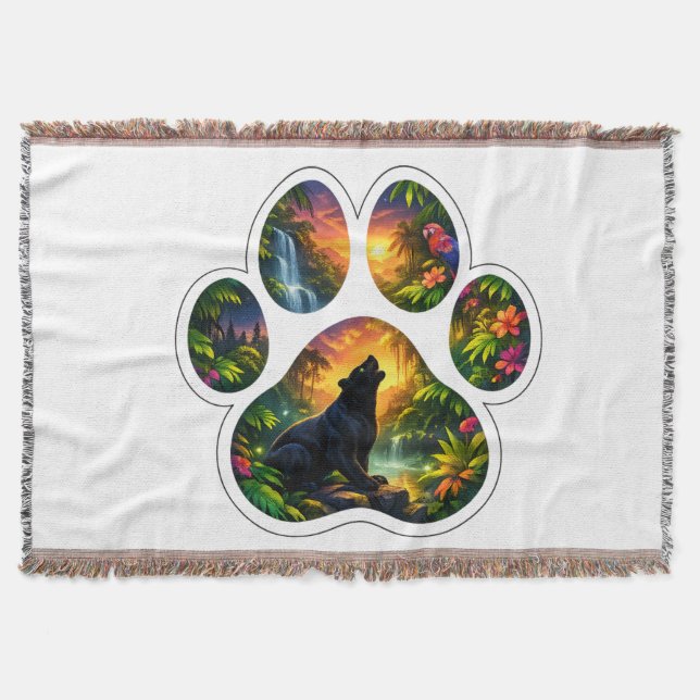 Cobertor Black Panther Jungle Paw Design (Frente)