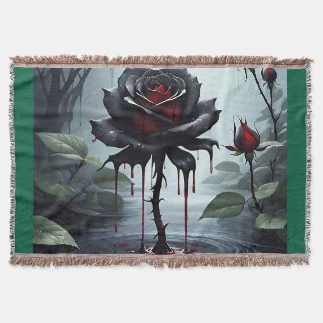 Cobertor black rose green (Frente)