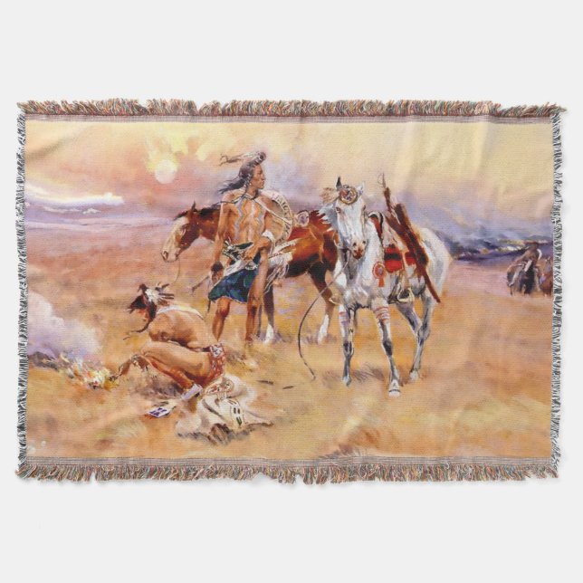 Cobertor "Blackfoot Burning Crow Buffalo Range" (Frente)
