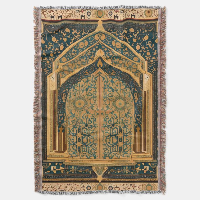 Cobertor Blanket atirado para oração muçulmana (Frente Vertical)