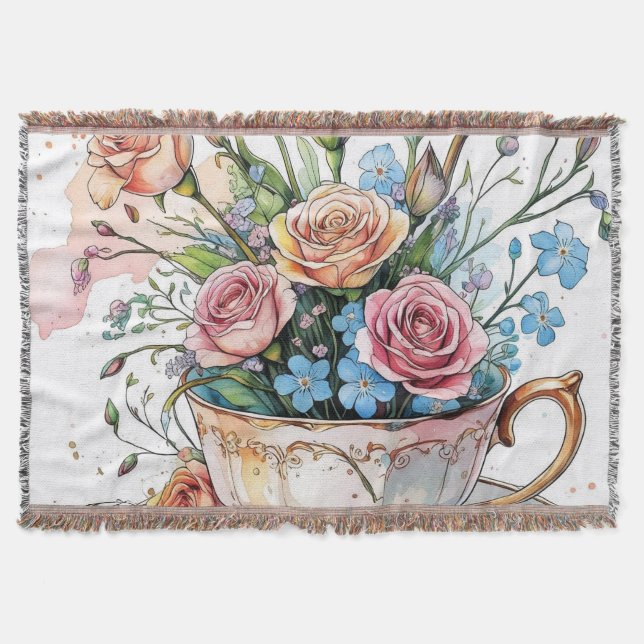 Cobertor Blanket de borboleta floral Elegante (Frente)