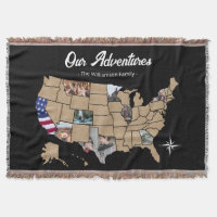 Blanket de mapa de Viagem personalizado dos EUA