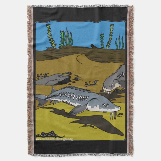 COBERTOR BLANKET - LAKE STURGEON COLORING PAGE  (Frente Vertical)