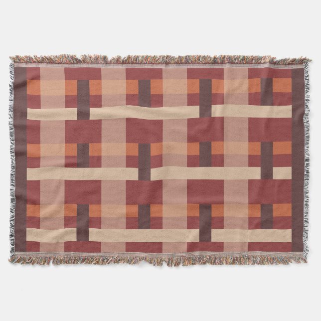 Cobertor Blocks orange, Brown  (Frente)