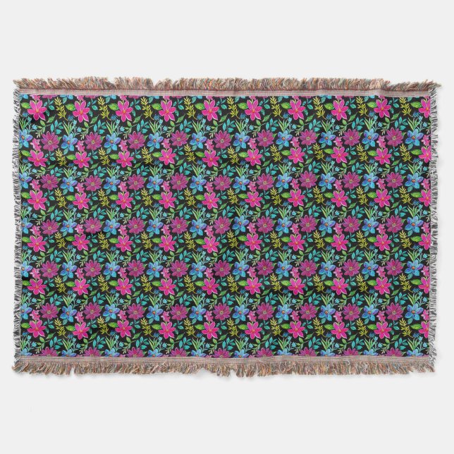Cobertor Blooming flower garden chic floral foliage (Frente)