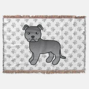 Cobertor Blue English Staffordshire Bull Terrier Dog