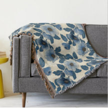 Blue Floral Dourado Glitter Japonês Ukiyo-e