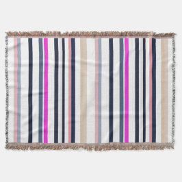 Cobertor Blue Pink and Sand Stripes