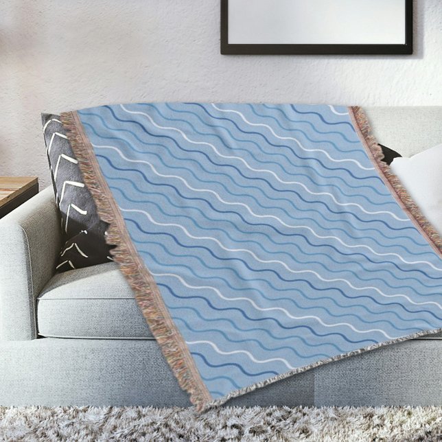 Cobertor Blue Waves Pattern Throw Blanket (Criador carregado)
