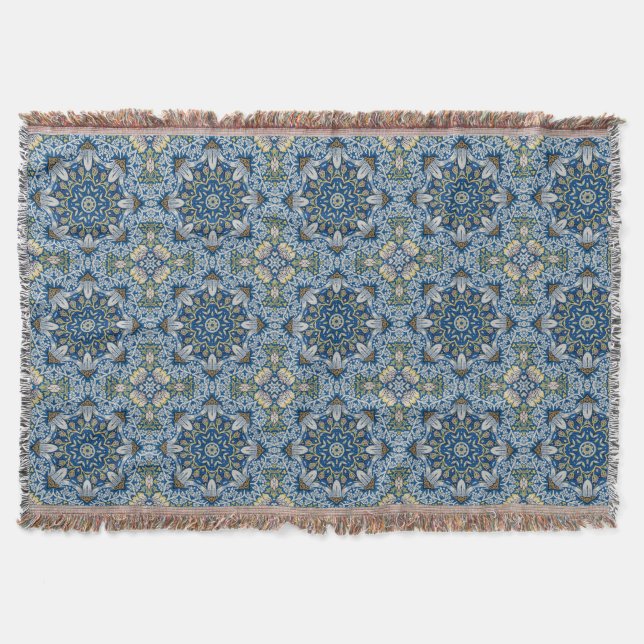 Cobertor Bluebell Harmony - Floral Mandala (Frente)