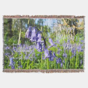 Cobertor Bluebells florescentes - Dia de as mães personaliz