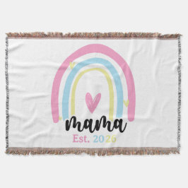 Cobertor Boho Arco-Íris Personalizado Ano de Fundação Mama 