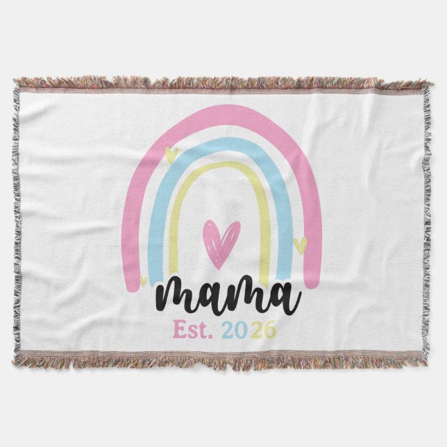 Cobertor Boho Arco-Íris Personalizado Ano de Fundação Mama  (Frente)