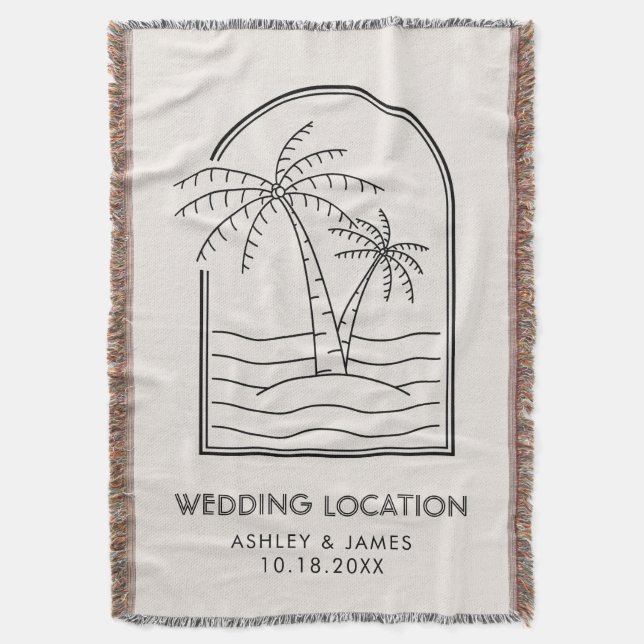 Cobertor Boho Beach Wedding Blanket para Bride & Groom (Frente Vertical)