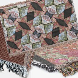 Cobertor Boho Chic Patchwork Patterno Earthy Multi Color