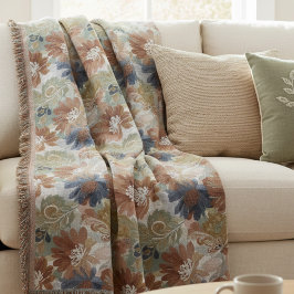 Cobertor Boho Floral Pattern Throw Blanket
