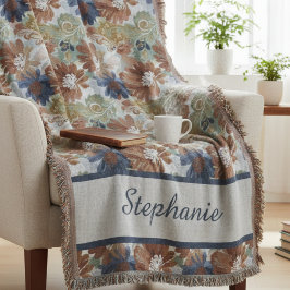 Cobertor Boho Floral Pattern Throw Blanket