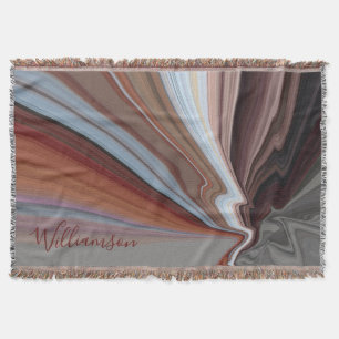 Cobertor Boho Personalizado Mármore Aquarela Listras de Out