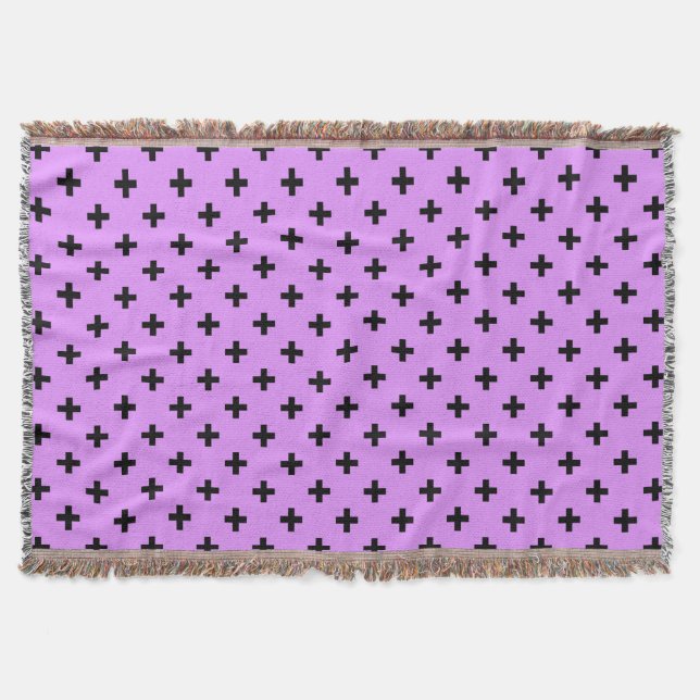 Cobertor Bóka negra cruza em lilac (Frente)